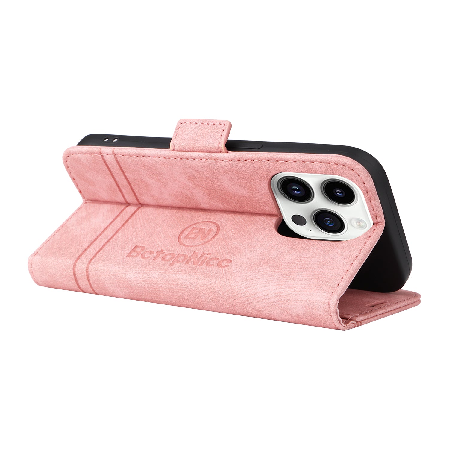 Uniqkart 001 For iPhone 15 Pro Multifunction Wallet Cell Phone Case Shockproof PU Leather Stand Cover - Pink Uniqkart 001 For iPhone 15 Pro Multifunction Wallet Cell Phone Case Shockproof PU Leather Stand Cover - Pink